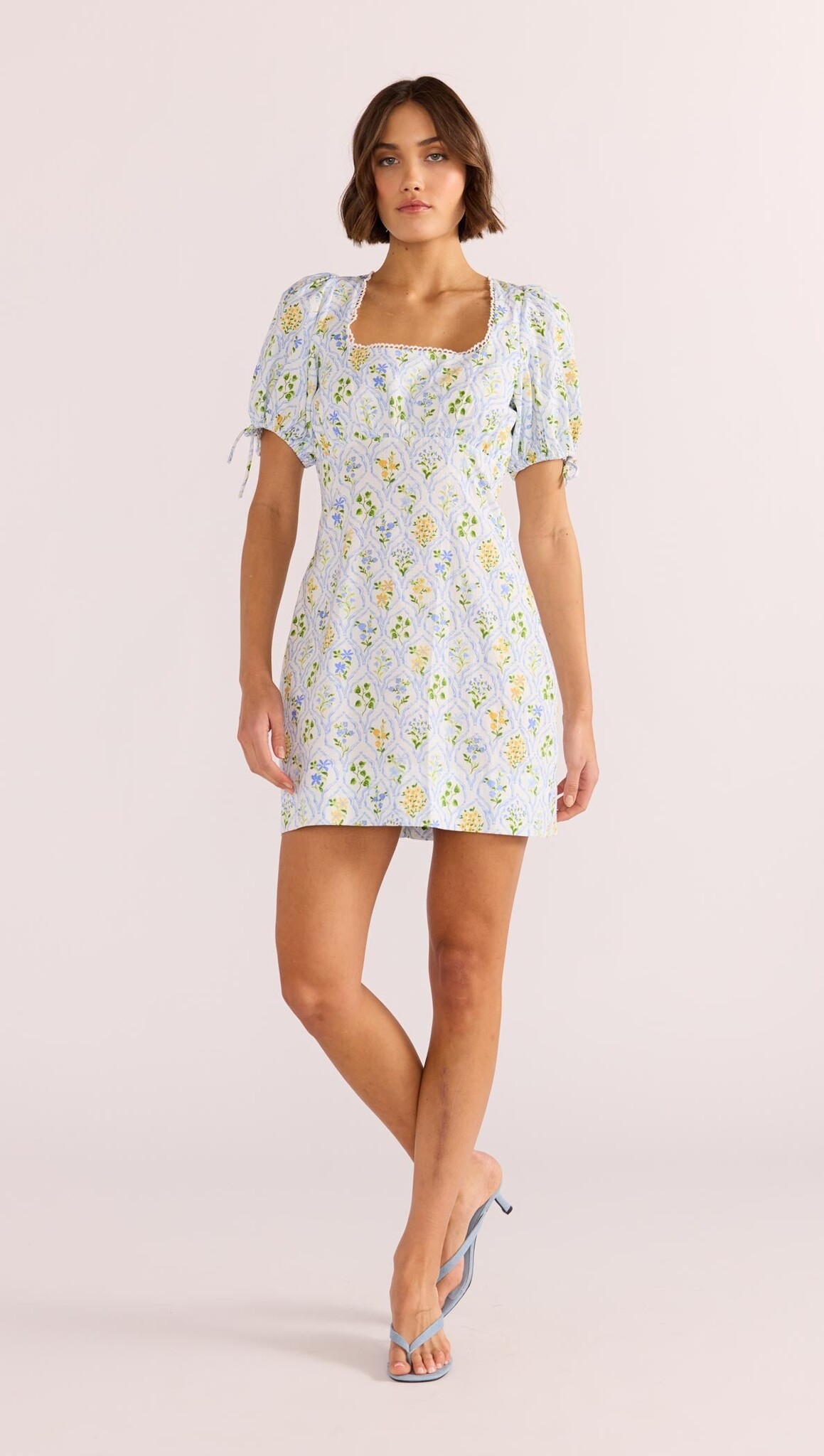 Mink Pink Meadow Puff Sleeve Mini Dress
