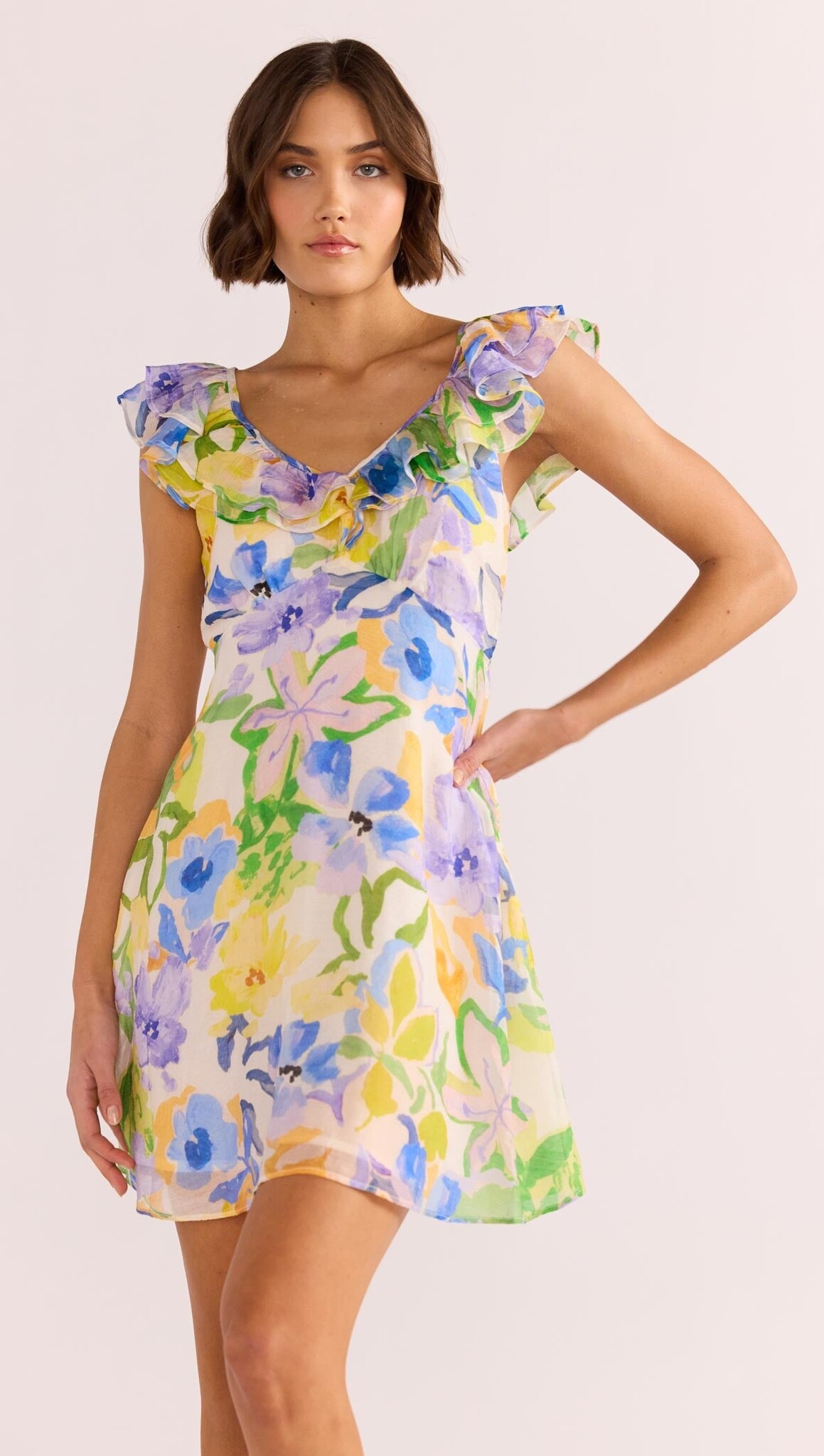 Mink Pink Fable Frill Mini Dress