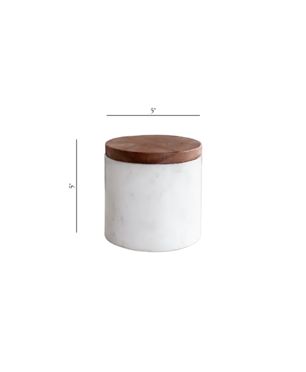 Luxe B Pampas Grass White Marble Jar/Acacia Lid