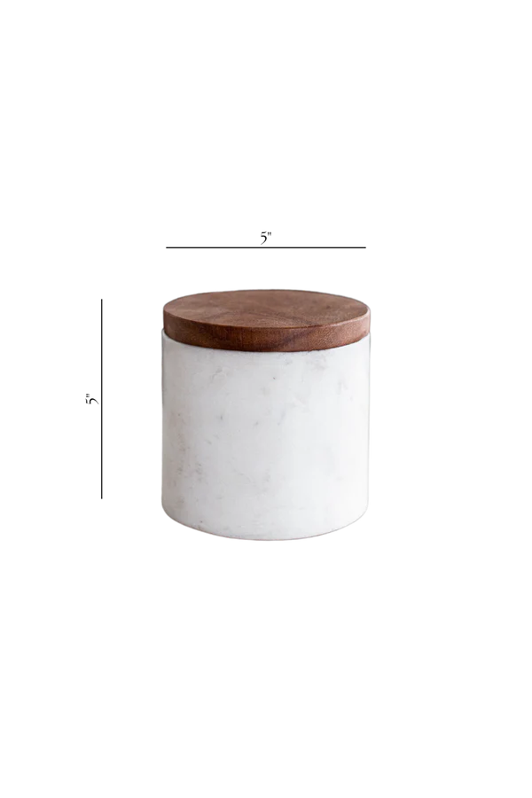 Luxe B Pampas Grass White Marble Jar/Acacia Lid