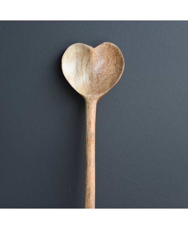 Luxe B Pampas Grass Heart Mango Wood Spoon