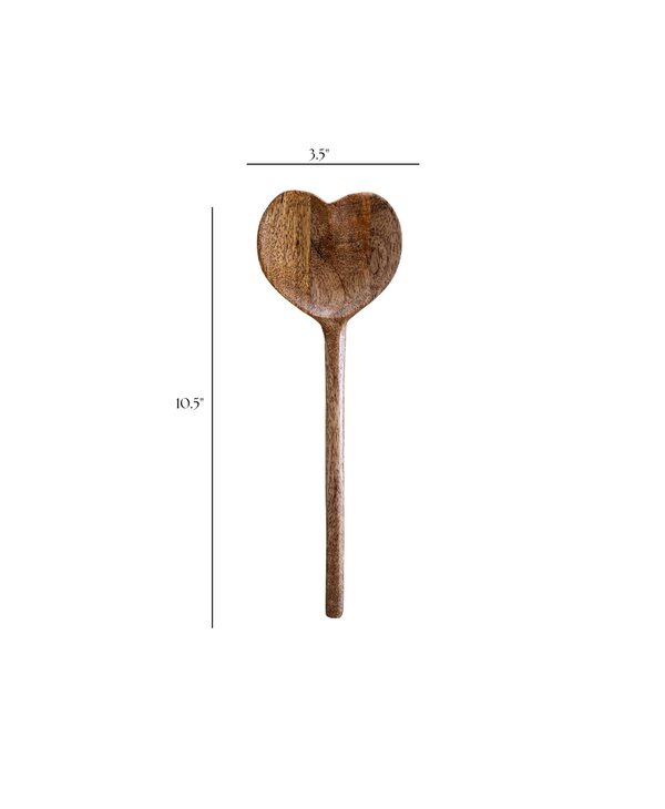Luxe B Pampas Grass Heart Mango Wood Spoon