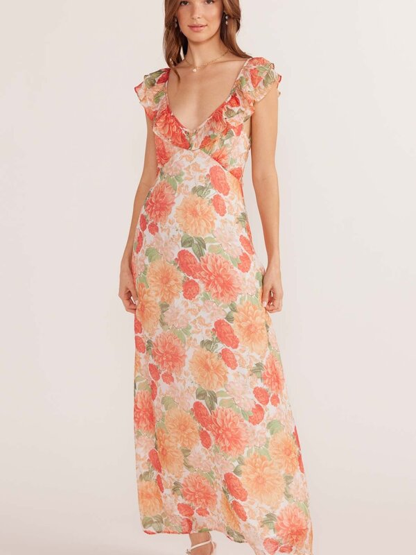 Mink Pink Aida Frill Maxi Dress