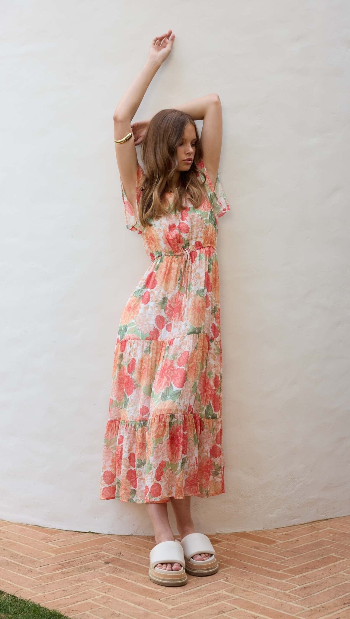 Mink Pink Aida Flutter Sleeve Midi