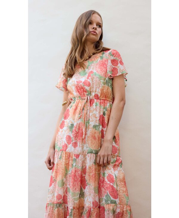 Mink Pink Aida Flutter Sleeve Midi