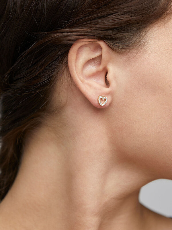 Pilgrim EDIE Crystal Heart Earrings