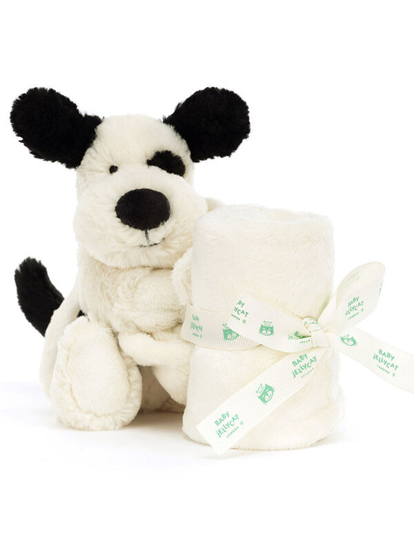 Jellycat Inc. Bashful Black &Cream Puppy Soother