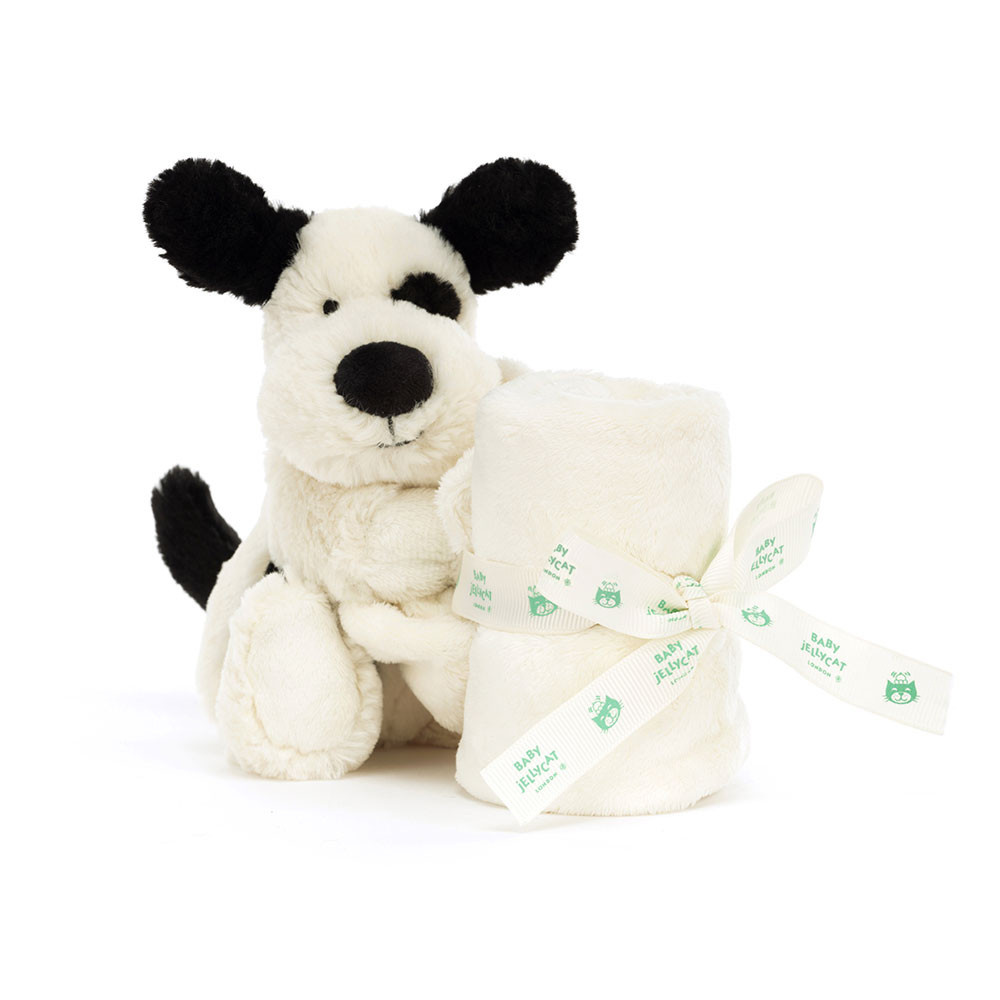 Jellycat Inc. Bashful Black &Cream Puppy Soother