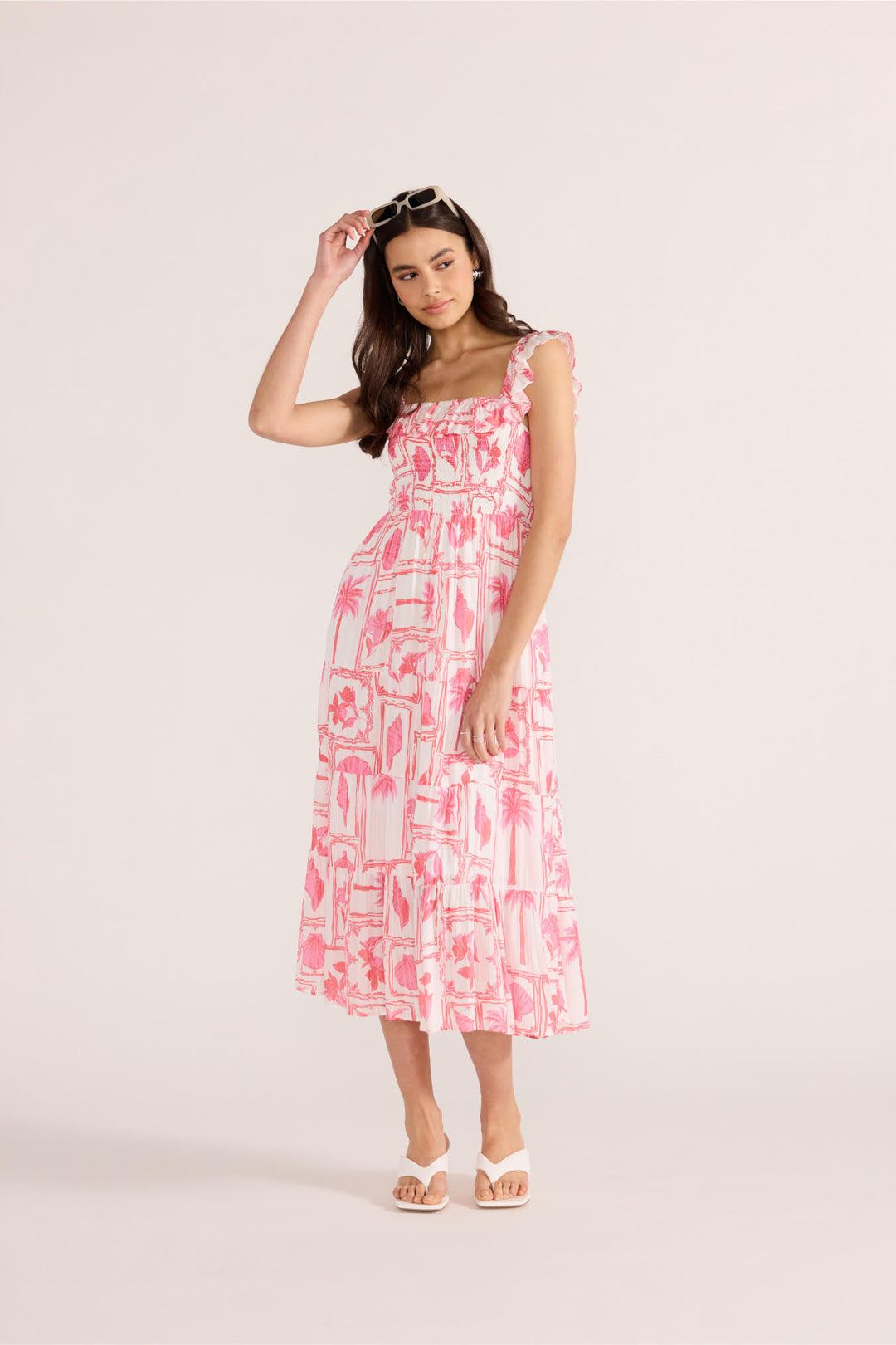 Mink Pink Bria Frill Midi Dress