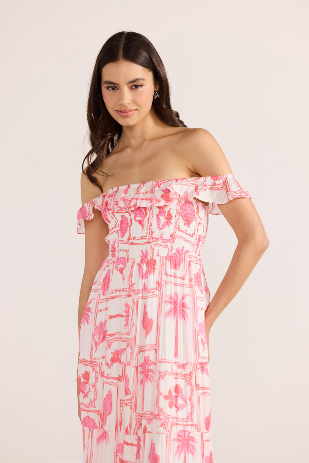 Mink Pink Bria Frill Midi Dress