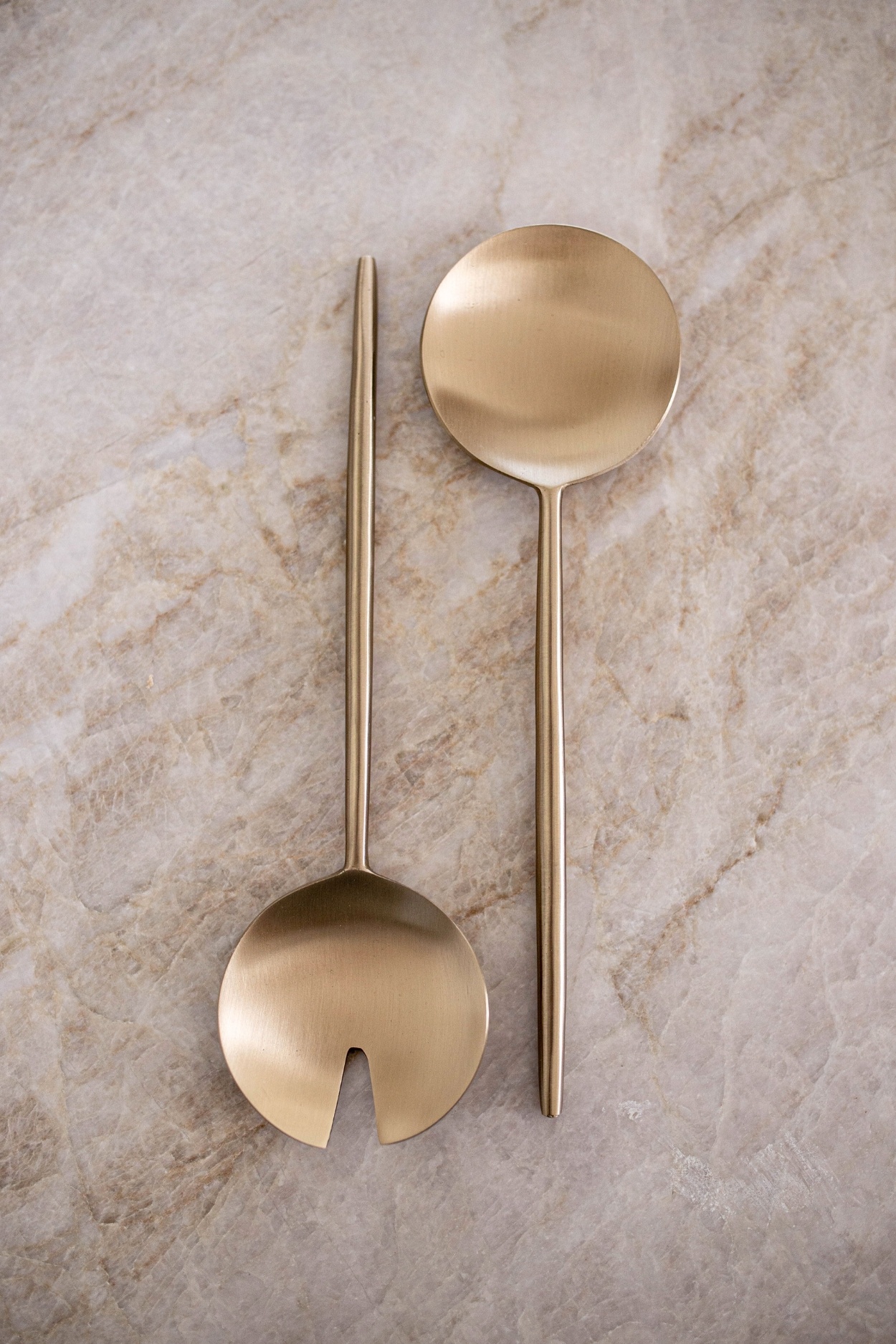 Luxe B Pampas Grass Stainless Steel Salad Servers
