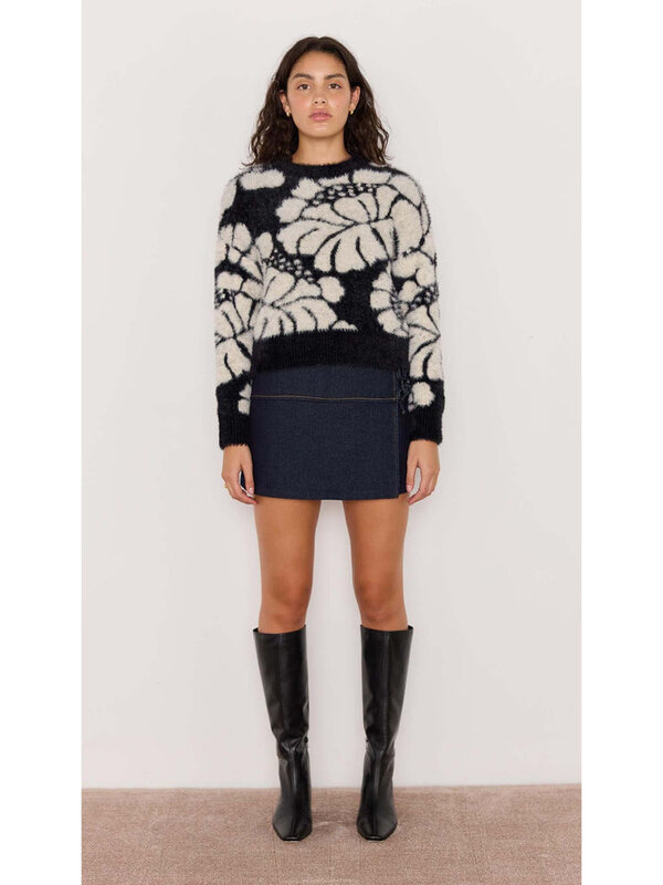 Mink Pink Eden Intarzia Knit Sweater