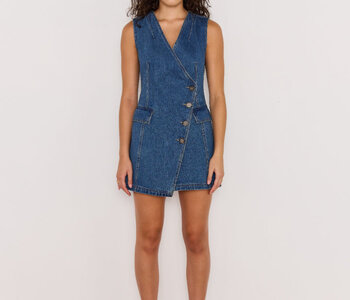Nora Denim Wrap Mini Dress