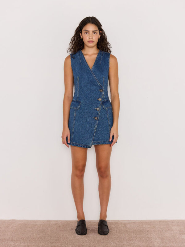 Mink Pink Nora Denim Wrap Mini Dress