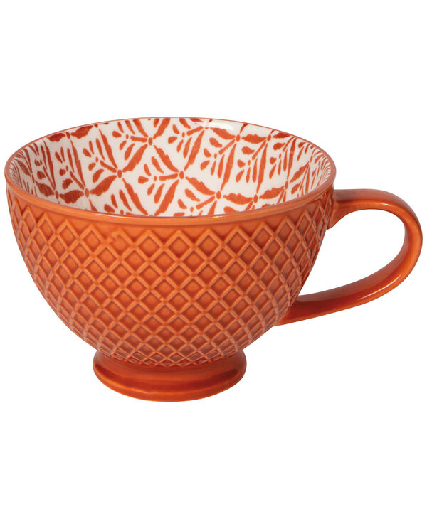 Danica Copper Leaves Stamped Mug & Saucer