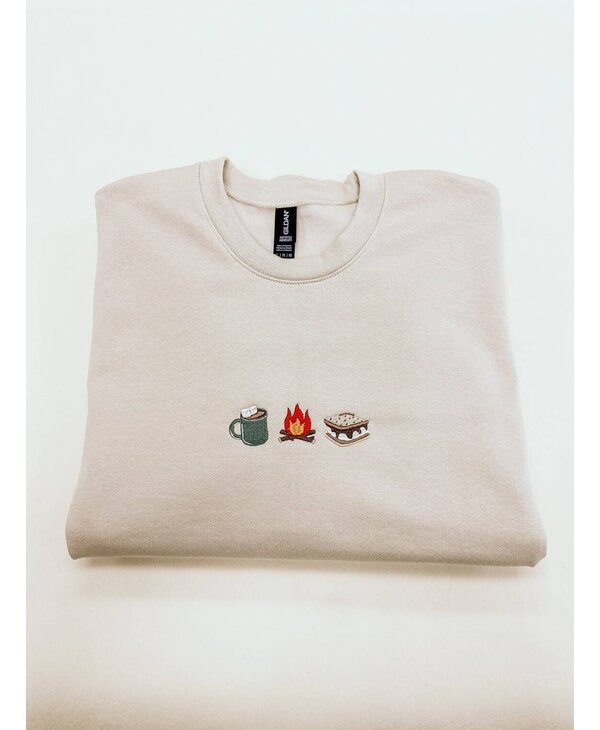 Wild Rose Designs Smores Campfire & Coffee Crewneck