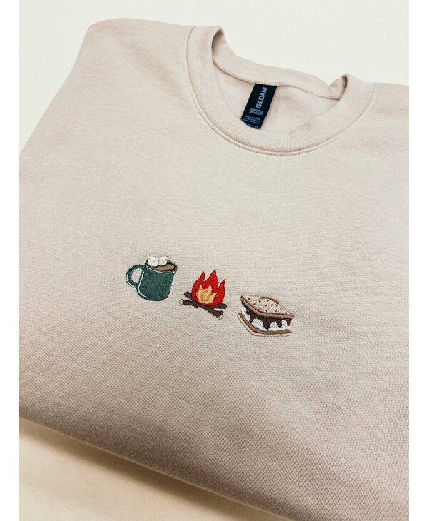 Wild Rose Designs Smores Campfire & Coffee Crewneck
