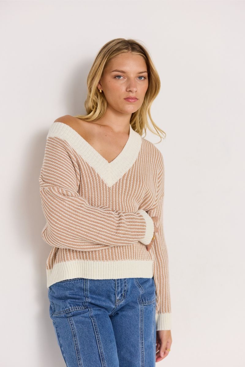 Mink Pink Elise V-Neck Knit