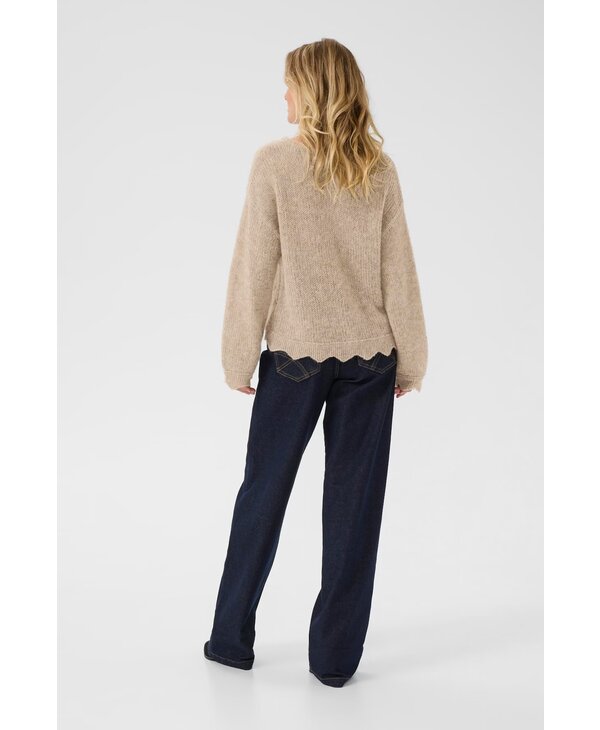 Cream CRNiso Knit Pullover