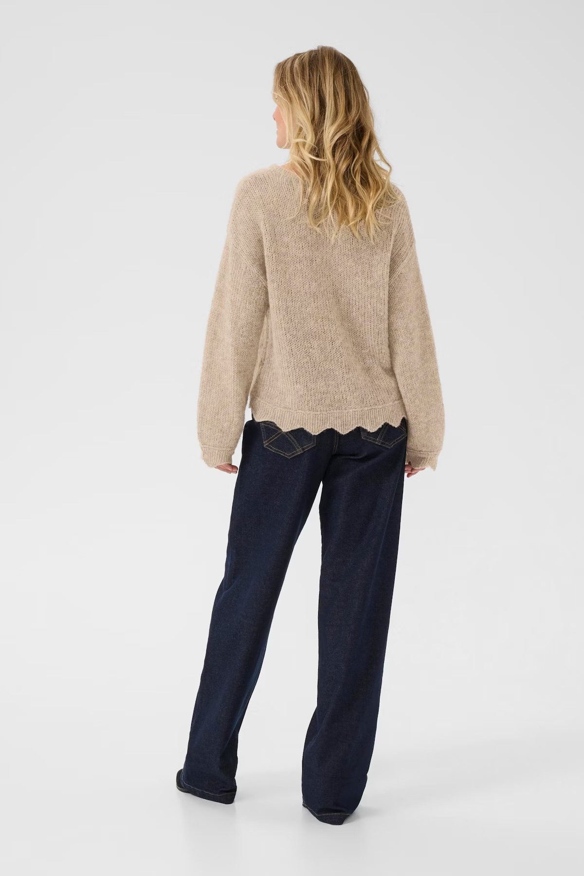 Cream CRNiso Knit Pullover