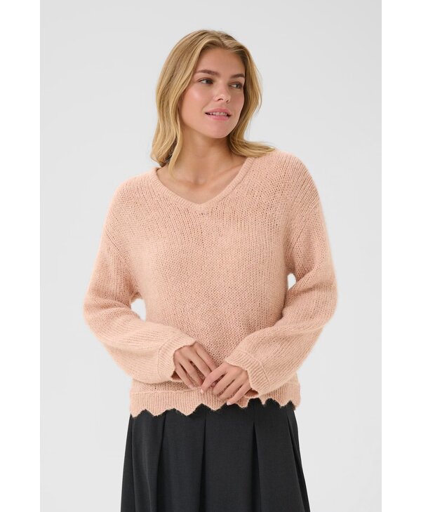 Cream CRNiso Knit Pullover