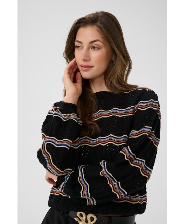 Cream CRWavy Knit Pullover