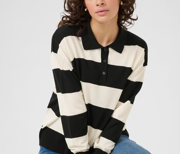 KAlizza Striped Polo Pullover