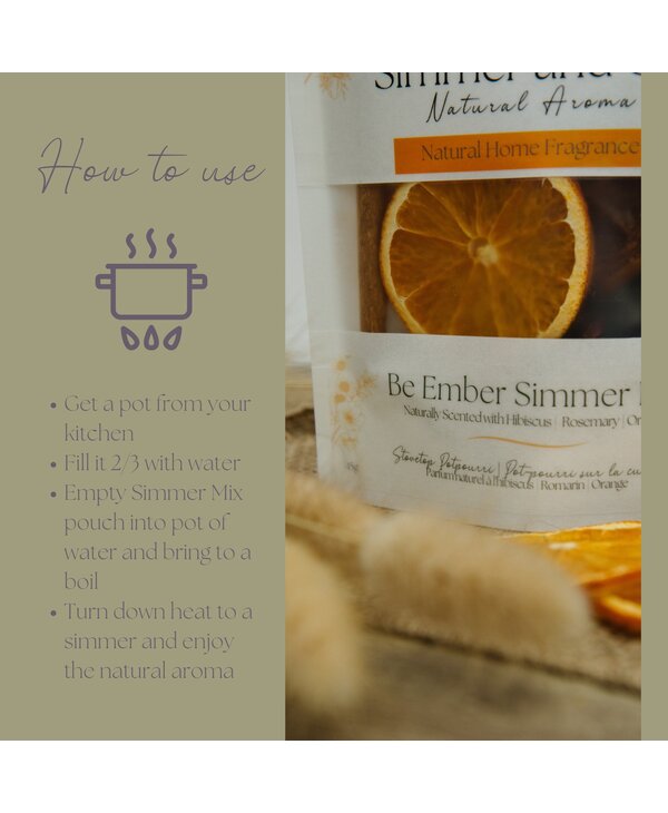 Simmer and Co Natural Aroma Be Ember Simmer Pot Mix, Natural Autumn Spice Aroma