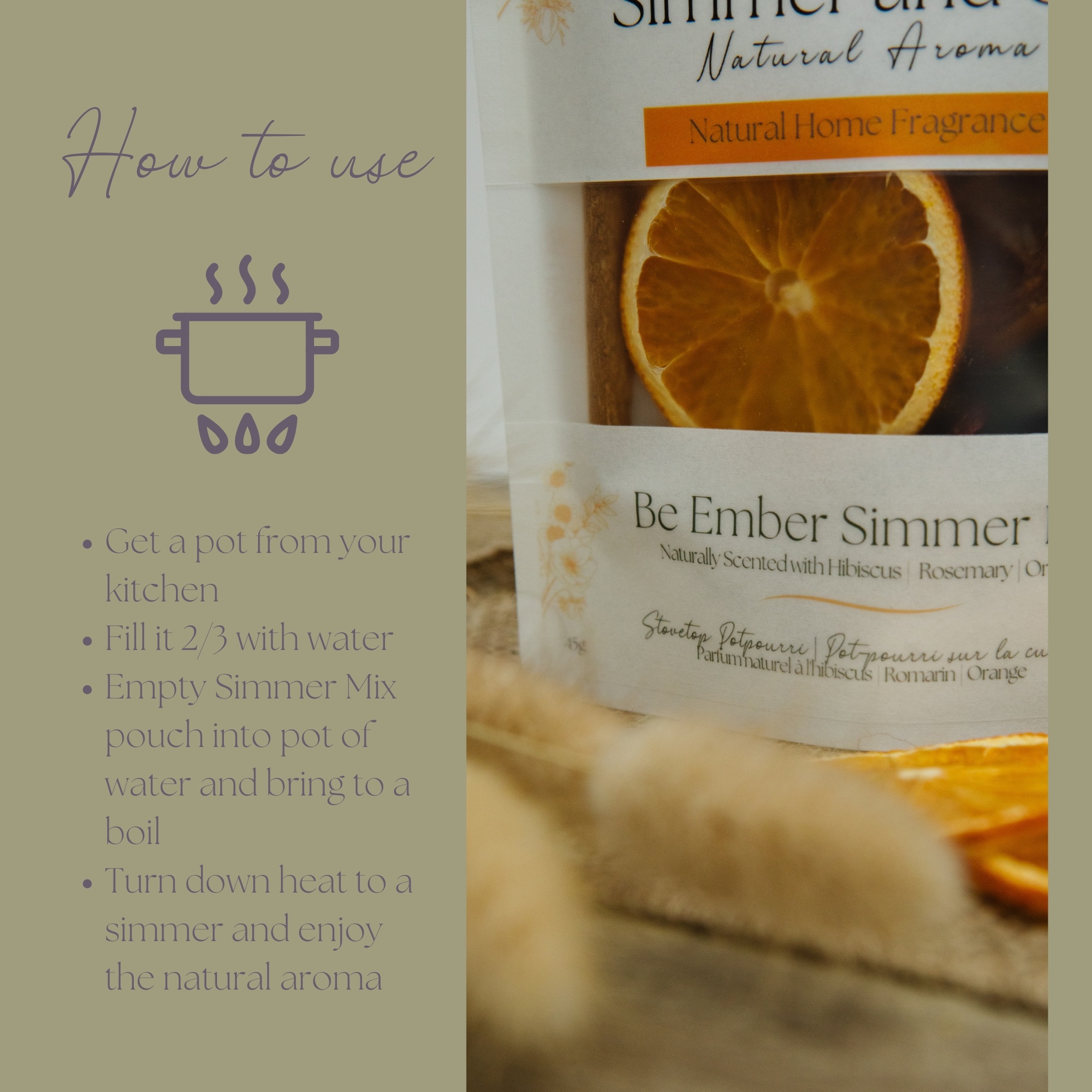 Simmer and Co Natural Aroma Be Ember Simmer Pot Mix, Natural Autumn Spice Aroma
