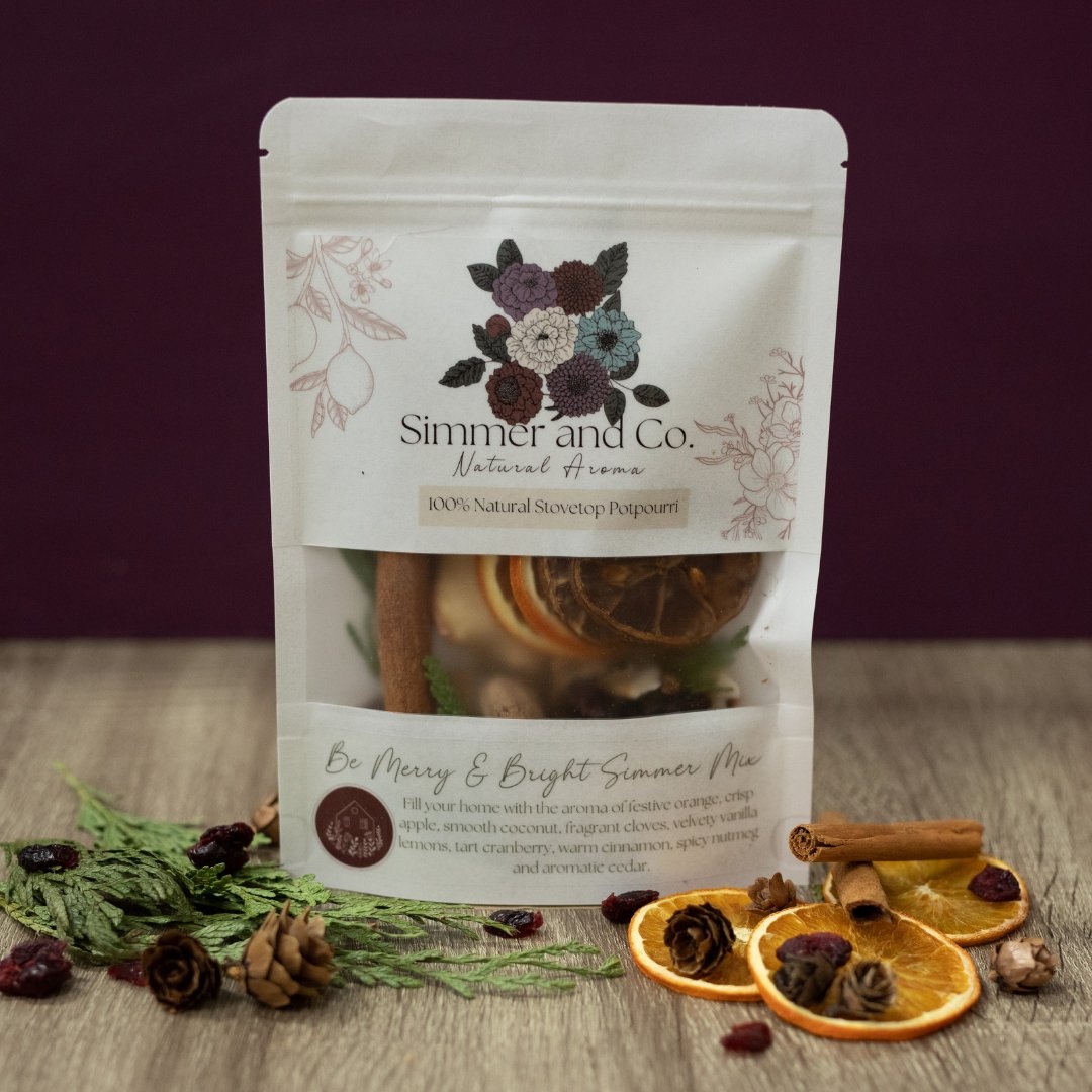 Simmer and Co Natural Aroma Be Merry & Bright Simmer Pot Mix, Holiday Aroma