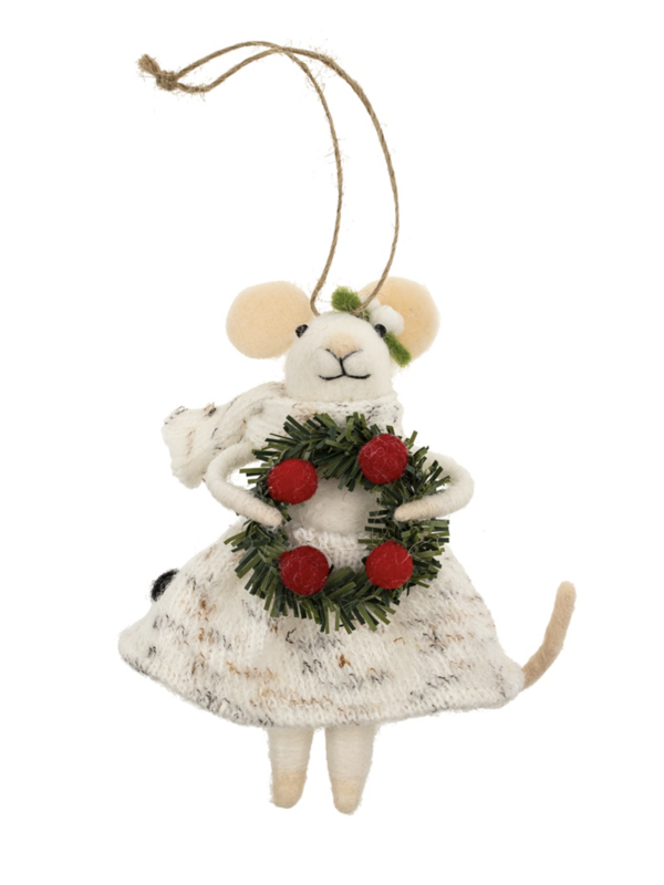 Indaba Trading Co. Jolly Julia Mouse Ornament