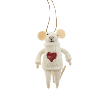 Happy Heart Mouse Ornament