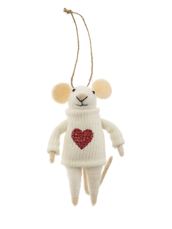 Indaba Trading Co. Happy Heart Mouse Ornament