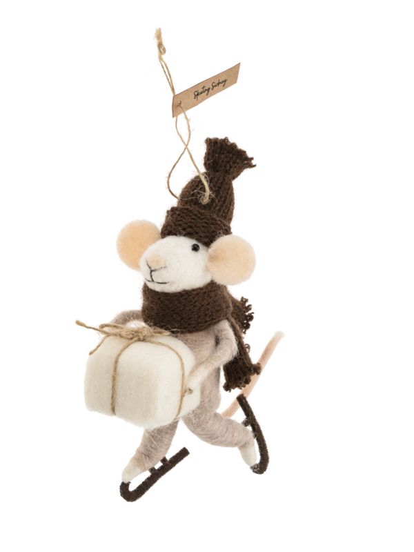 Indaba Trading Co. Skating Sidney Mouse Ornament