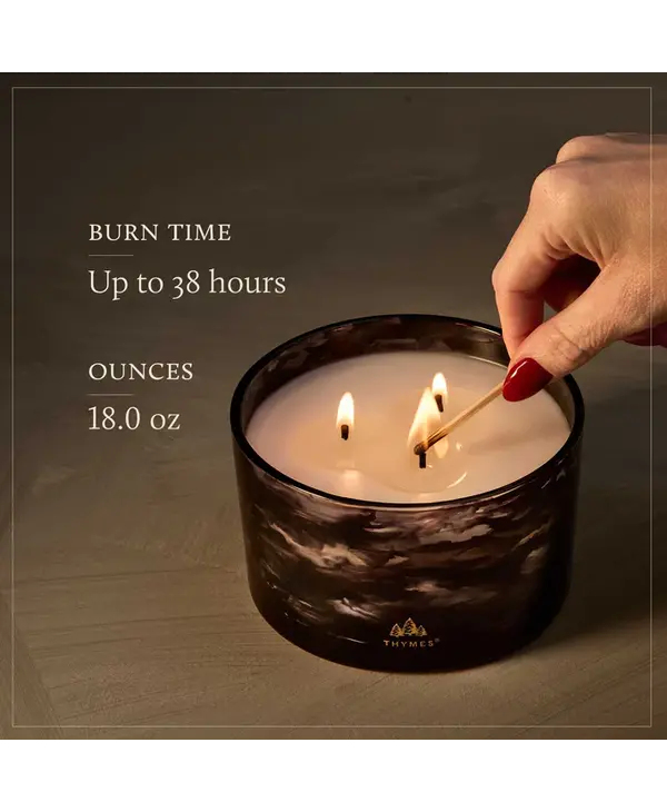 Thymes Noir Woods 3 Wick Candle, Lg 18oz