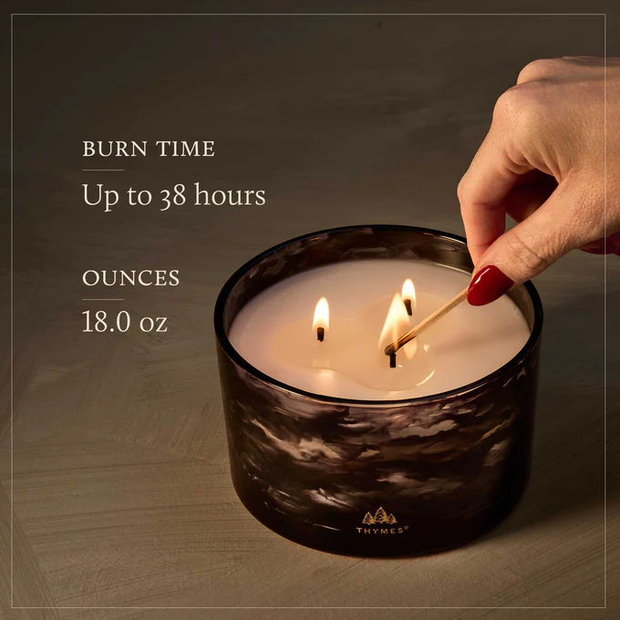 Thymes Noir Woods 3 Wick Candle, Lg 18oz