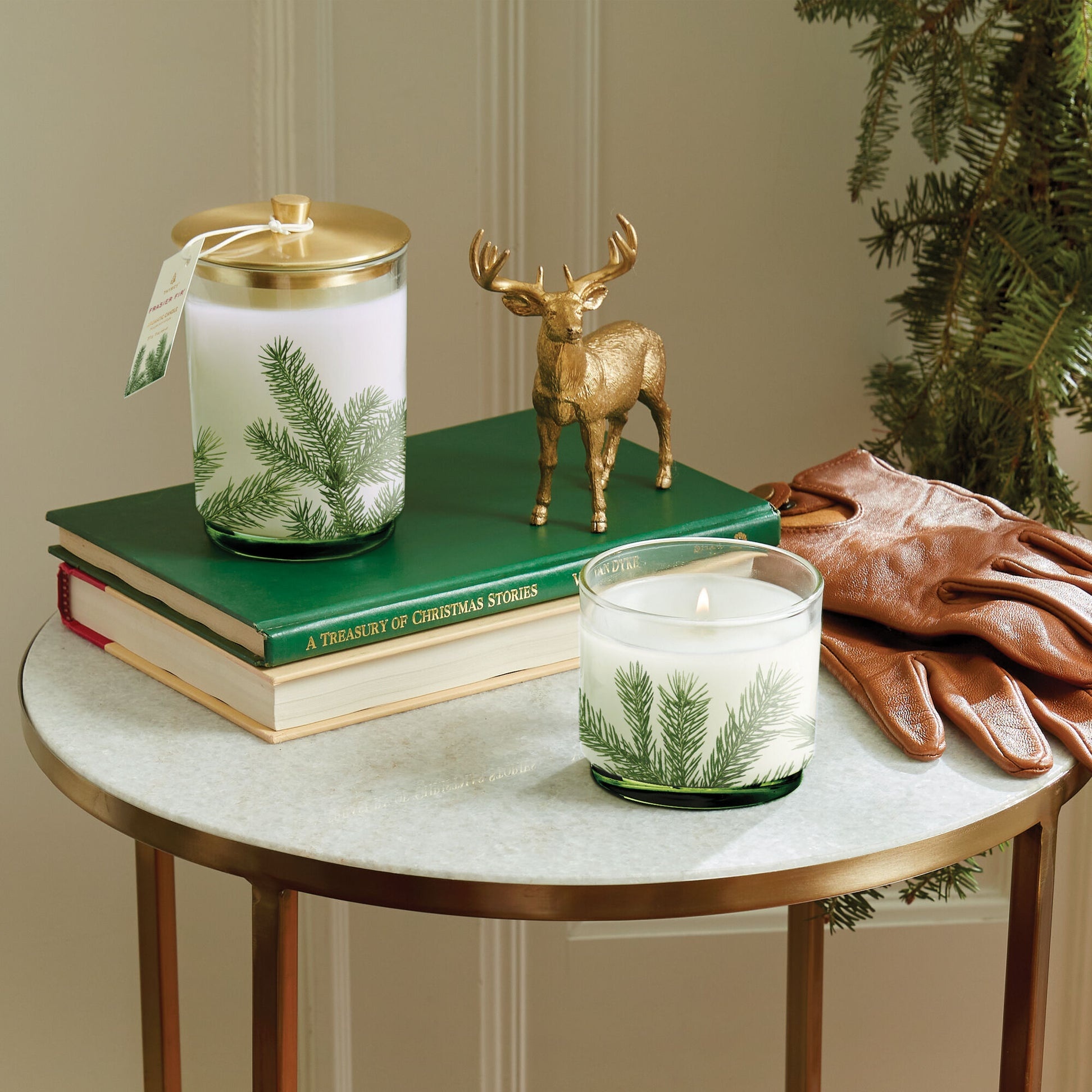 Thymes Frasier Fir Pine Needle Luminary, 16oz