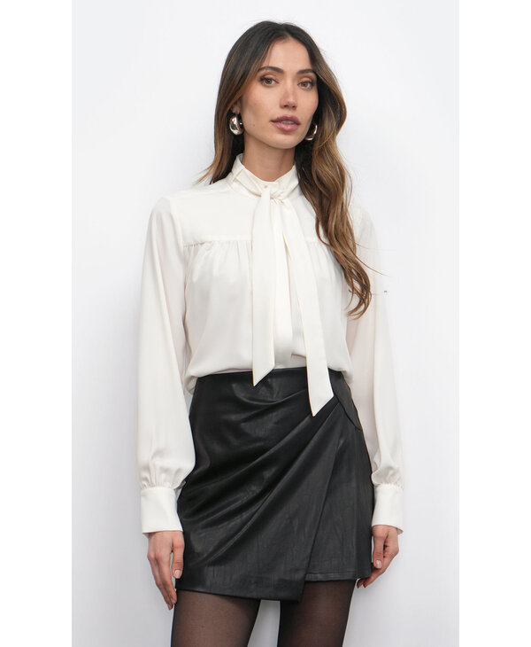 Greylin Cameron Button Up Neck Tie Blouse