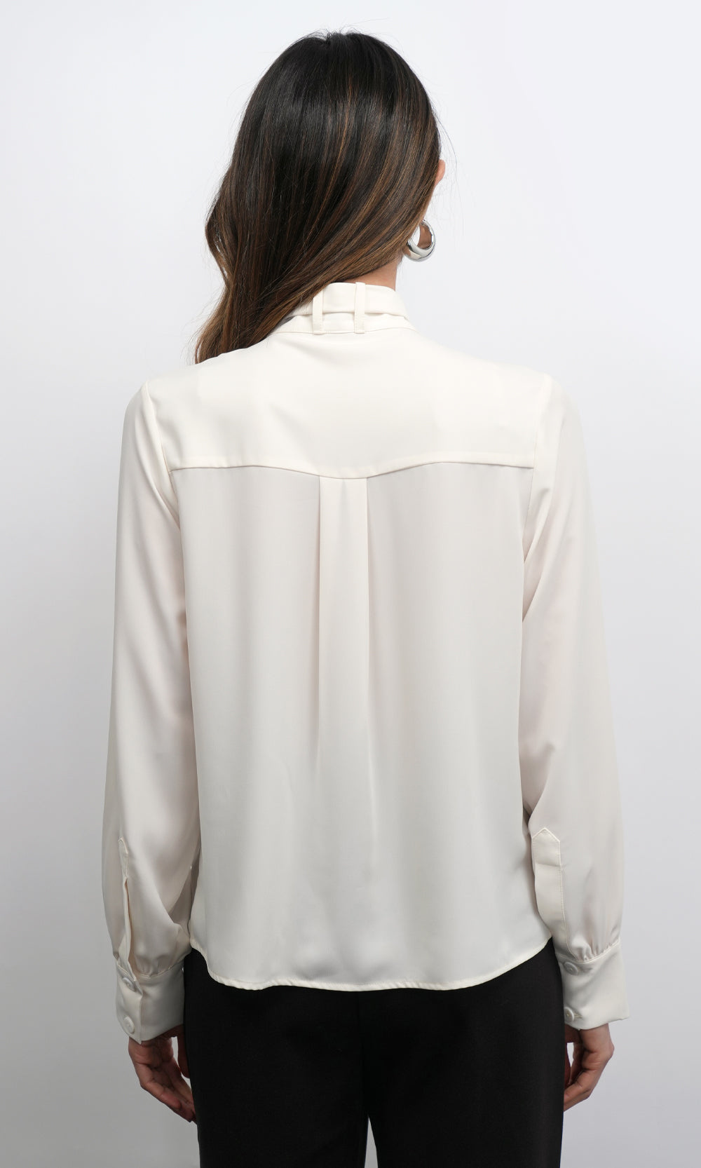 Greylin Cameron Button Up Neck Tie Blouse