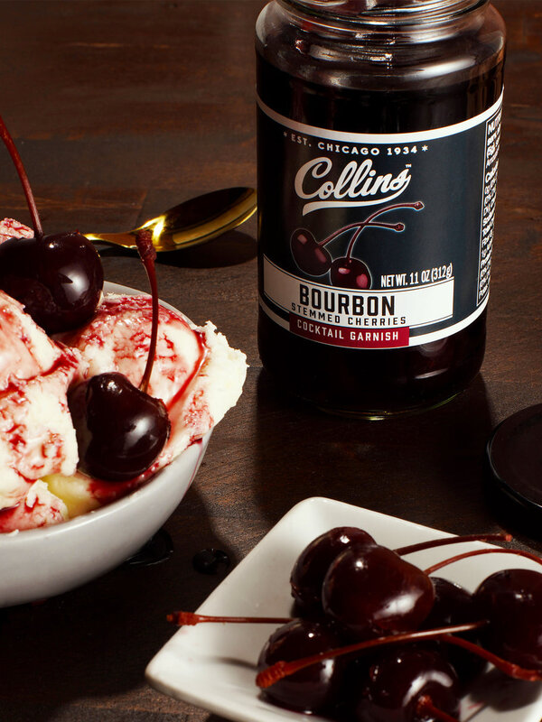 Collins Bourbon Cocktail Cherries, 11 oz