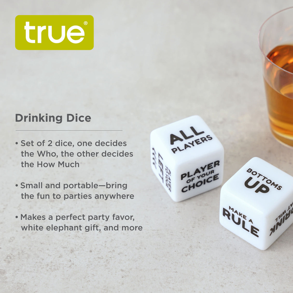 True Brands Party Drinking Dice Game