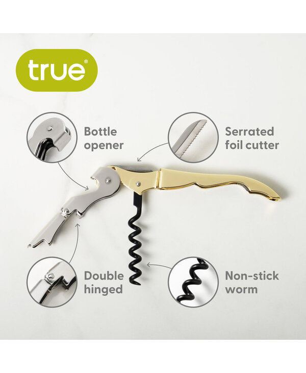 True Brands Truetap Waiter's Corkscrew in Gold