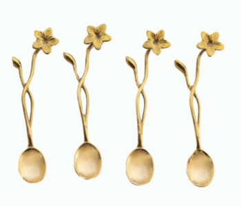 Brass Spoon with Flower Handle