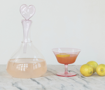 Decanter with Hand-Blown Heart Shaped Stopper