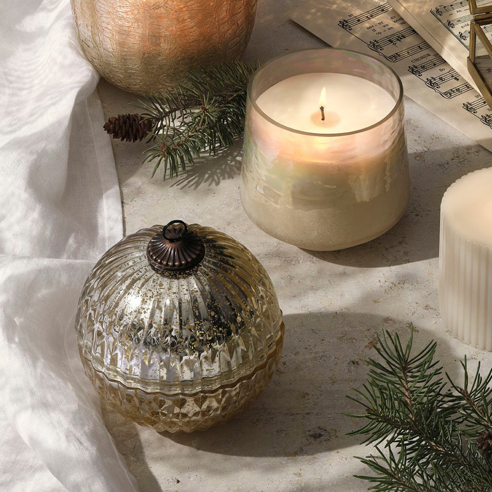 Illume Winter White Large Baltic Glass Candle, 13oz