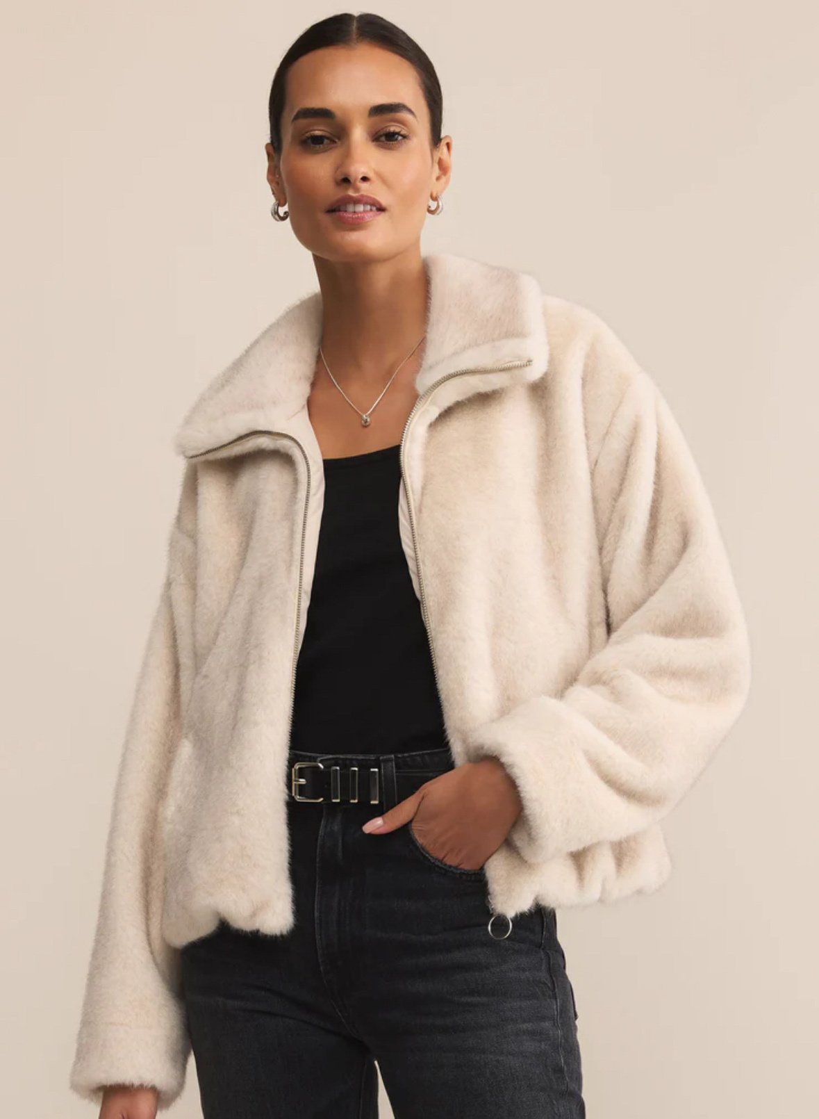 Z Supply Amethyst Faux Fur Jacket