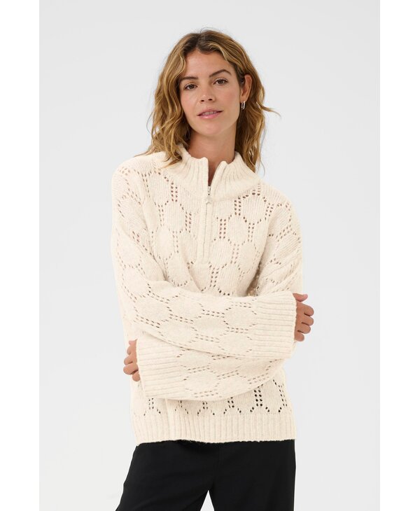 Cream CRZilla Zipper Pullover