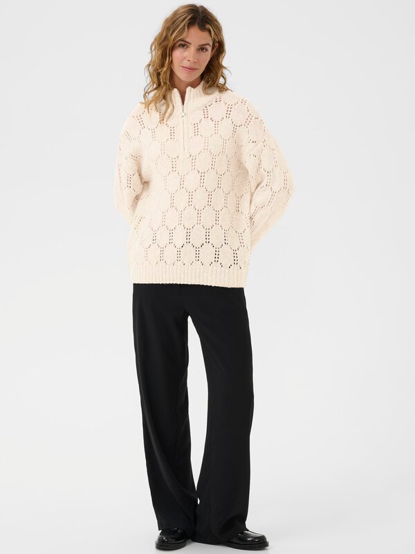 Cream CRZilla Zipper Pullover