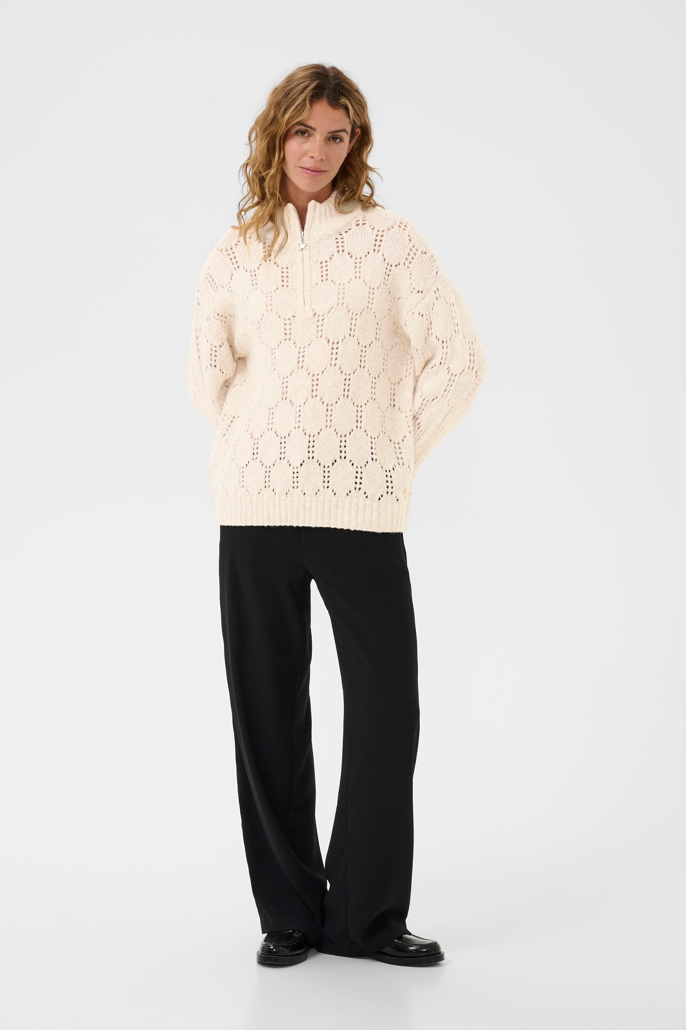 Cream CRZilla Zipper Pullover