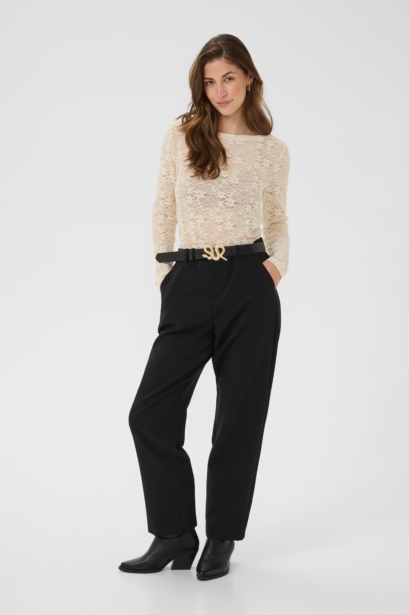 Cream CRInge Lace Blouse